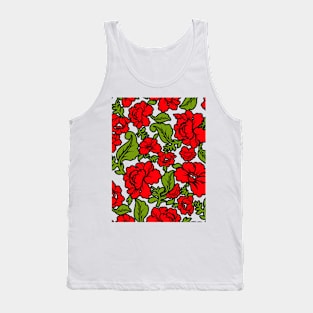 Florel decor with red background Tank Top